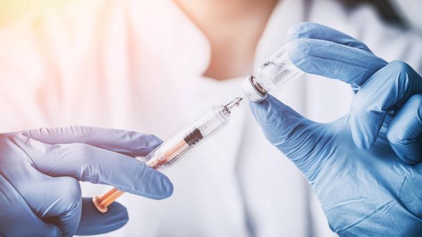 Impfung, Spritze und Nadel Hintergrund - Foto, Bild