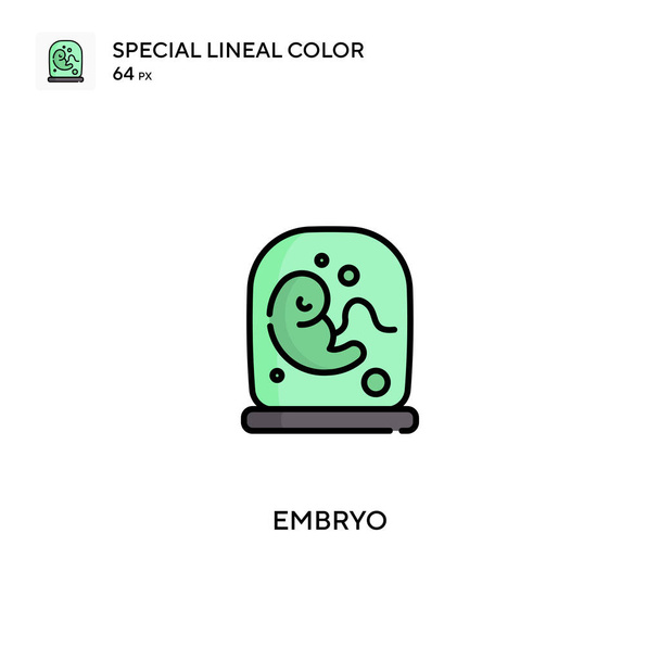 胚特殊線型カラーベクトルアイコン。ビジネスプロジェクトの胚アイコン - ベクター画像