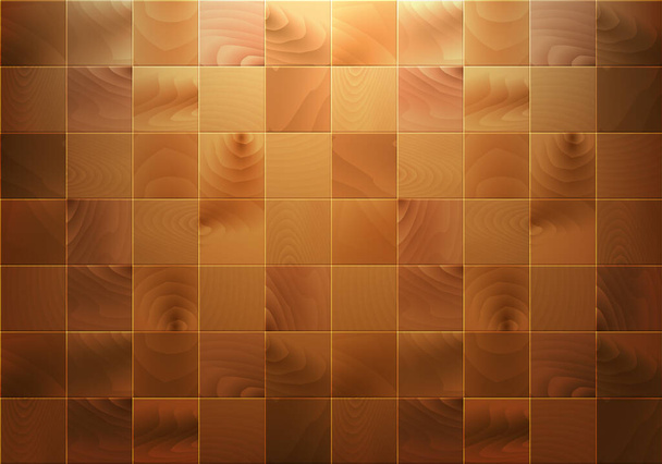 Wooden panel. Texture background of parquet boards.Wood floor tiles. Vector illustration. - Vector, Image