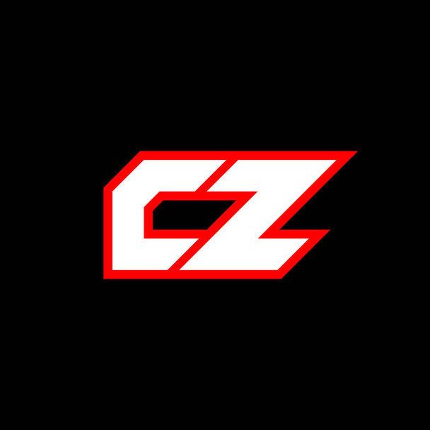 Design de logotipo CZ, design de letra CZ inicial com estilo sci-fi. Logotipo CZ para jogos, esport, Tecnologia, Digital, Comunidade ou Negócios. C Z sport modern Italic alphabet font. Tipografia estilo urbano fontes
. - Vetor, Imagem