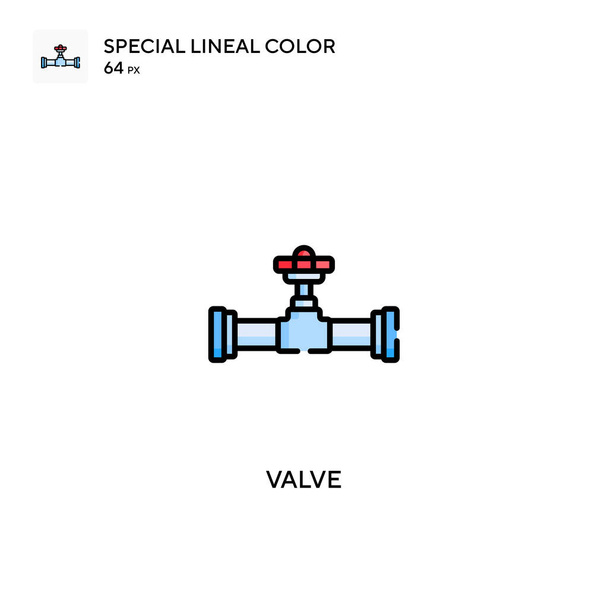 Valvola Speciale icona vettoriale a colori lineari. Icone delle valvole per il tuo progetto aziendale - Vettoriali, immagini