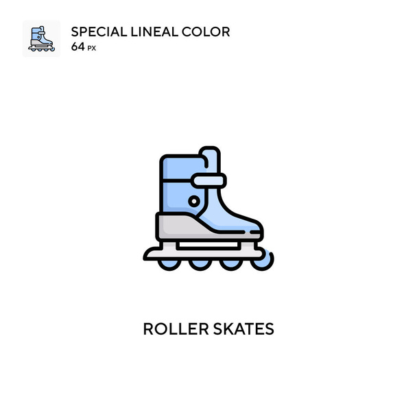 Patins à roulettes Icône vectorielle couleur linéaire spéciale. Icônes de patins à roulettes pour votre projet d'entreprise - Vecteur, image