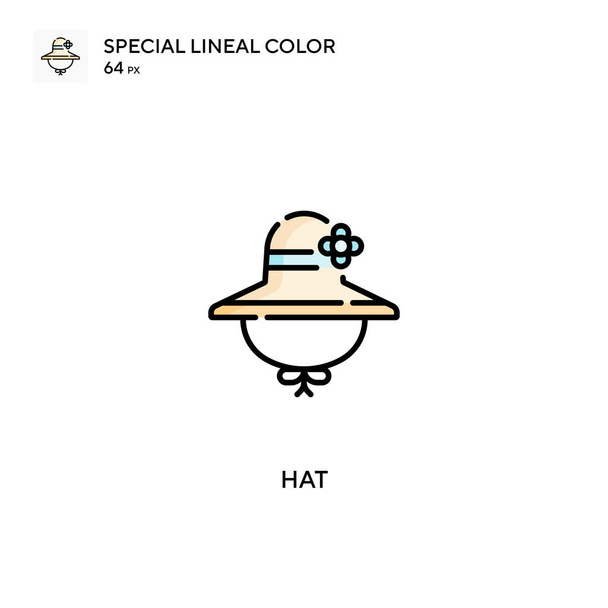 Şapka Özel Doğrusal Renk Vektörü simgesi. İş projeniz için şapka simgeleri - Vektör, Görsel