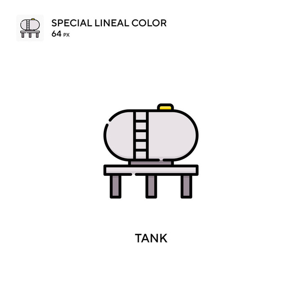 Zbiornik Specjalna ikona wektora koloru linii. Ikony czołgów dla Twojego projektu biznesowego - Wektor, obraz