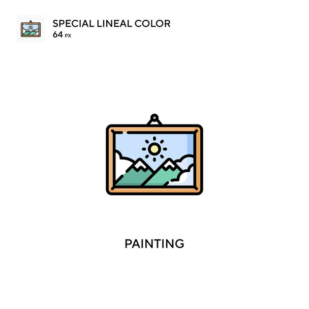 Painting Special lineal color vector icon. Painting icons for your business project - Vector, Image