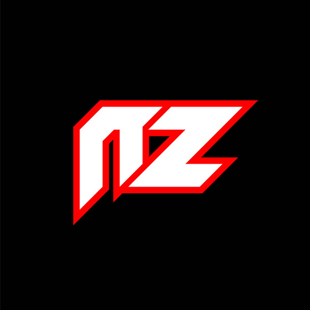 Design de logotipo NZ, design inicial da letra NZ com estilo sci-fi. Logotipo NZ para jogos, esport, Tecnologia, Digital, Comunidade ou Negócios. N Z sport modern Italic alphabet font. Tipografia estilo urbano fontes
. - Vetor, Imagem