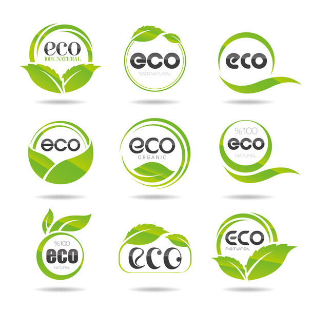 Ecology icon set. Eco-icons - Vetor, Imagem