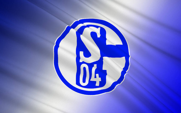 Flaga klub piłkarski FC Schalke 04, Niemcy - Zdjęcie, obraz