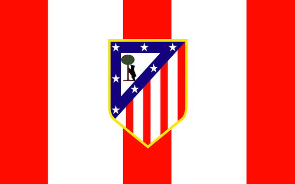 Флаг футбольного клуба "Атлетико" Мадрид, Испания - Фото, изображение