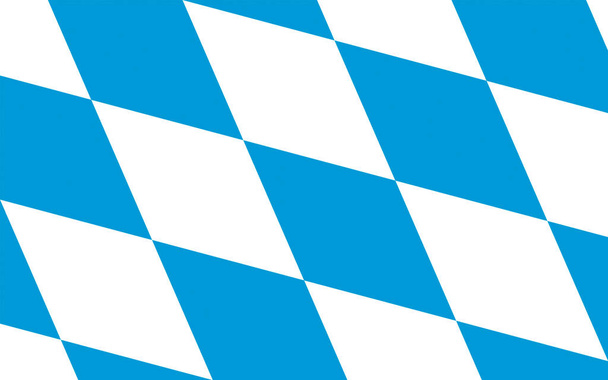 Drapeau de l'État libre de Bavière - la terre dans le sud et le sud-est de la République fédérale d'Allemagne. Illustration 3d - Photo, image