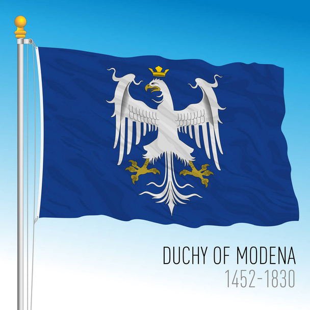 Duchy of Modena historical flag, Italy, vector illustration - Vector, Image