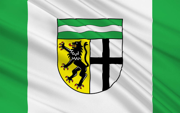 Flaga Rhein-Erft-Kreis - powiat w zachodniej części Nadrenii Północnej-Westfalii, w Niemczech. Ilustracja 3D - Zdjęcie, obraz