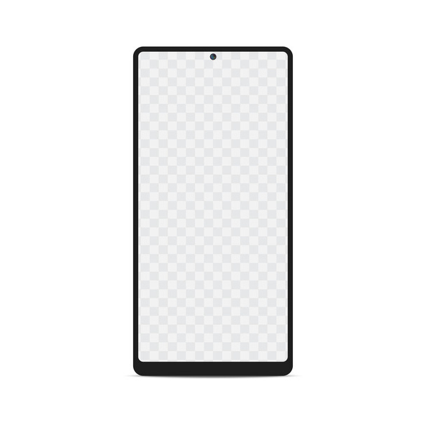 Smartphone-Attrappe mit leerem Bildschirm. Smartphone mit transparentem Bildschirm, Vector - Vektor, Bild
