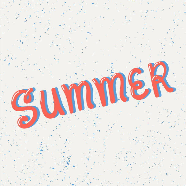 Summer. Placard template with calligraphic design flat design elements. Retro art for covers, banners, flyers and posters. Eps vector illustration - Vetor, Imagem