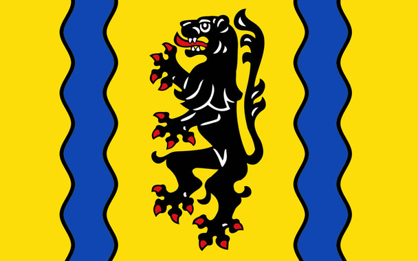 La Bandera de Nordsachsen es un distrito del Estado Libre de Sajonia, Alemania. - Foto, imagen