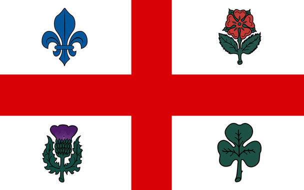 Bandera de Montreal es la ciudad más poblada de la provincia de Quebec. Es el segundo municipio más poblado de Canadá después de Toronto - Foto, imagen