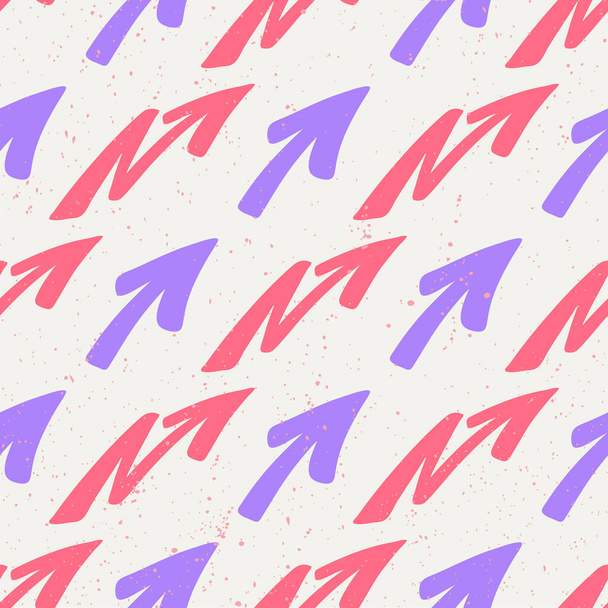 Arrows seamless in doodle style. Vector sketch background. Fashion print. Boho vintage Old style vector wallpaper - ベクター画像