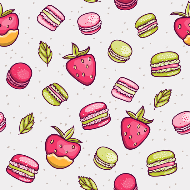 Modern seamless sweets, great design for any purposes. Colorful background. Vector doodle background. - Vettoriali, immagini