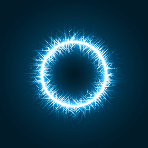 circular portal effect with linear tech lines. vector graphic - Wektor, obraz