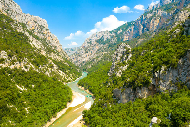 Verdon Gorge, Provence, France. Вид на річку Вердон з вердонських ущелин. Франція - Фото, зображення