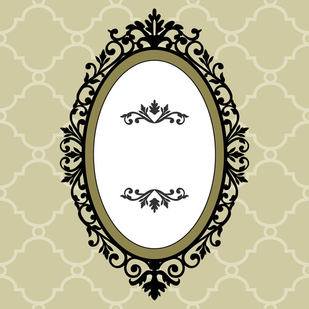Decorative oval vintage frame - Вектор,изображение
