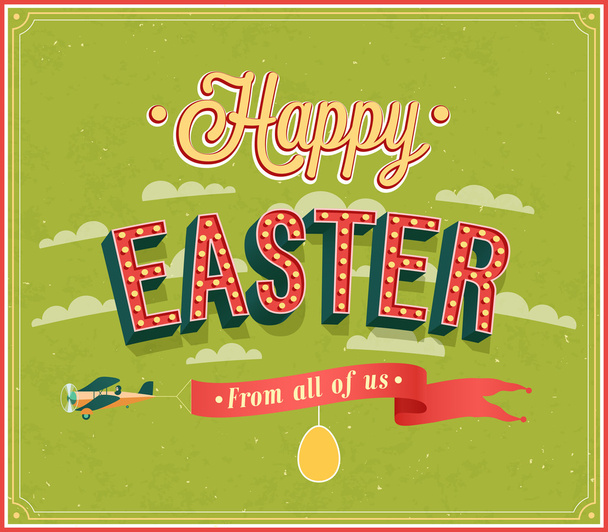Happy Easter typographic design. - Vector, Image