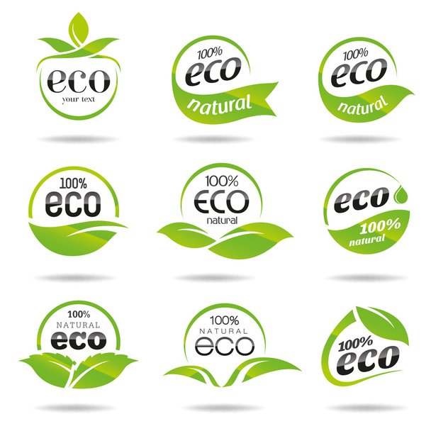 Ecology icon set. Eco-icons - Vector, imagen