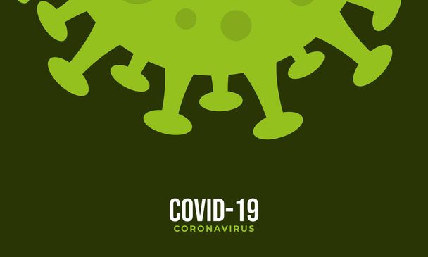 Düz covid-19 arkaplan. yeşil korona virüs arkaplan tasarımı - Vektör, Görsel