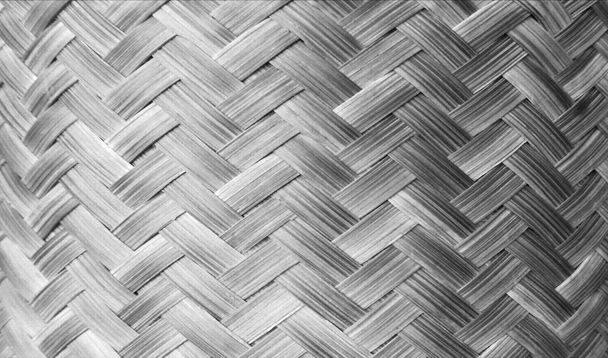 Texturas de bambu tecer juntos em vários padrões para o fundo, artesanato de madeira
. - Foto, Imagem
