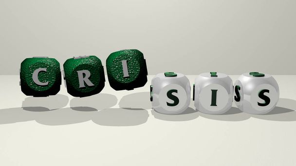 криза танцює кубічні літери, 3D ілюстрація для бізнесу та концепції
 - Фото, зображення