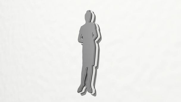 иконка девушки 3D рисунок, 3D иллюстрация для красивого и фона - Фото, изображение