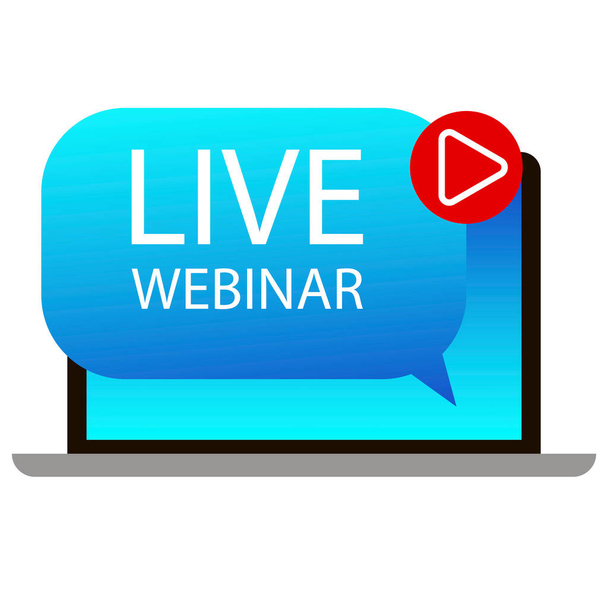 Live webinar icon. Learning button logo. E-learning symbol. Vector image. Stock photo. - Vector, Image