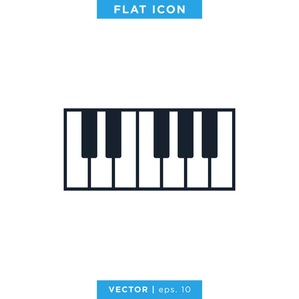 Piano Icon Vector Trendy Flat Design - Вектор,изображение