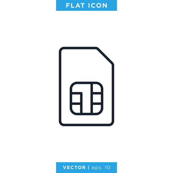 Plantilla de diseño de vectores de iconos de tarjeta SIM. Carrera Editable - Vector, imagen