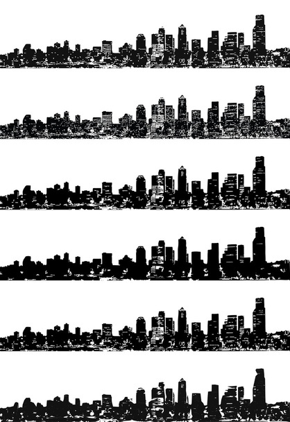 都市スカイライン ベクトルを設定 - ベクター画像