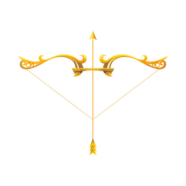 金の矢と弓のベクトルデザイン - ベクター画像