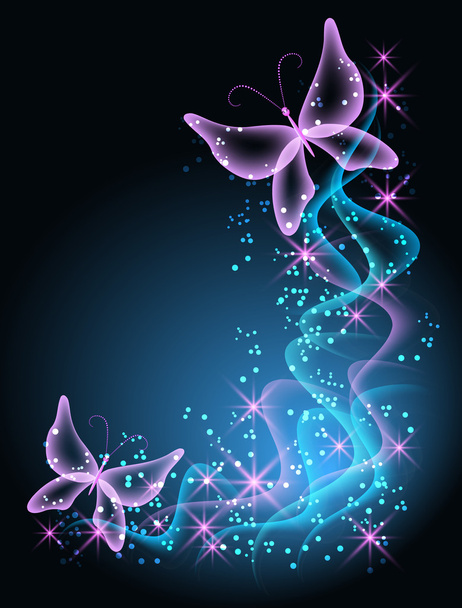 Butterflies and stars - Вектор,изображение
