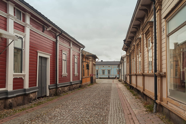 El casco antiguo de Rauma, Finlandia, es todo un lugar para ver. Se ha mantenido parecido al aspecto original de la antigua ciudad de Hansa.. - Foto, Imagen