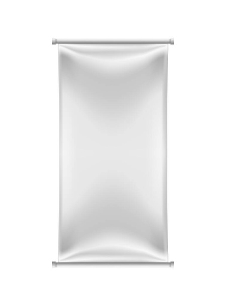 Realistic Banner with Folds on White Background . Isolated Vector Elements - Vecteur, image