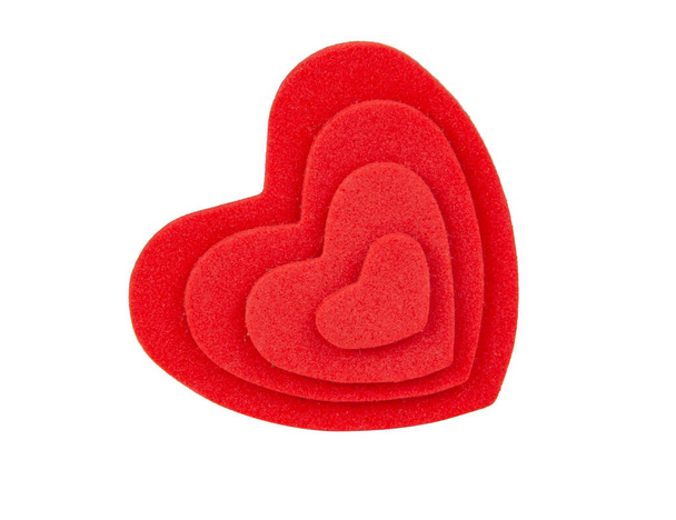 Decorative craft heart isolated on the white - Photo, Image
