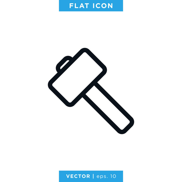 Sledge Hammer Icono Vector Plantilla de diseño - Vector, imagen