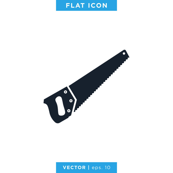 Plantilla de diseño de vectores de icono de sierra de mano - Vector, Imagen