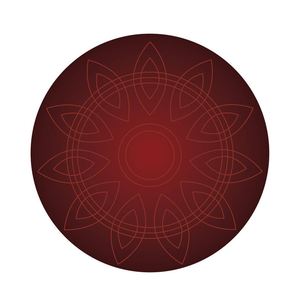 mandala on red circle vector design - Vetor, Imagem