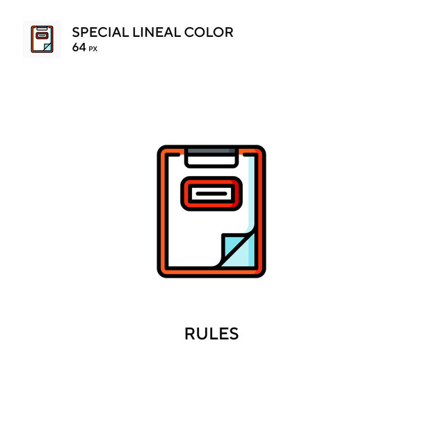 Regole Icone a colori lineari speciali. Icone delle regole per il tuo progetto aziendale - Vettoriali, immagini