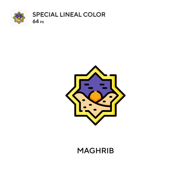 Maghlibビジネスプロジェクトのための特別な線色アイコンMaghlibアイコン - ベクター画像