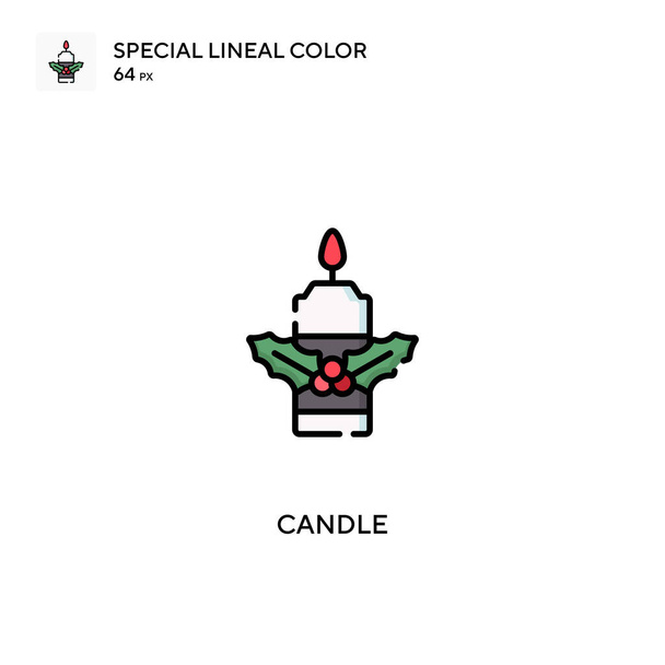 Svíčka Speciální lineální barva ikona.Svíčka ikony pro váš podnikatelský projekt - Vektor, obrázek