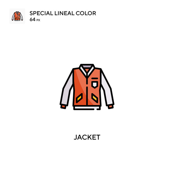 Jacket Special lineal color icon.Jacket icons for your business project - Vector, Image