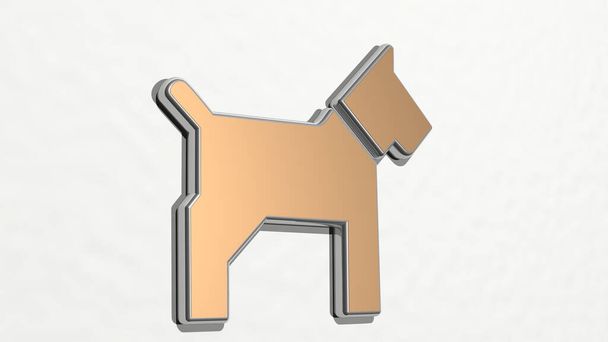 DOG 3D tekening pictogram, 3D illustratie voor dier en schattig - Foto, afbeelding
