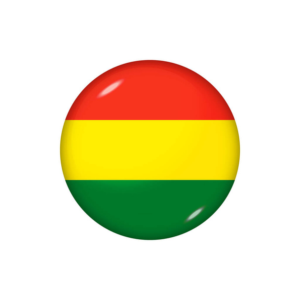 Flaga ikony Boliwii. Błyszcząca flaga. Ilustracja wektora. EPS 10 - Wektor, obraz