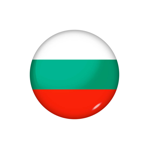 Flaga ikony Bułgarii. Błyszcząca flaga. Ilustracja wektora. EPS 10 - Wektor, obraz